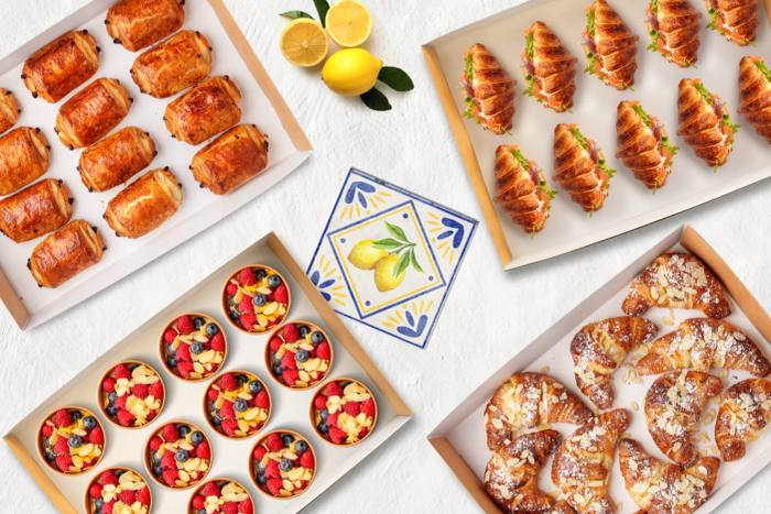 Bonata's breakfast boxes: croissants, pastries and fruit pots
